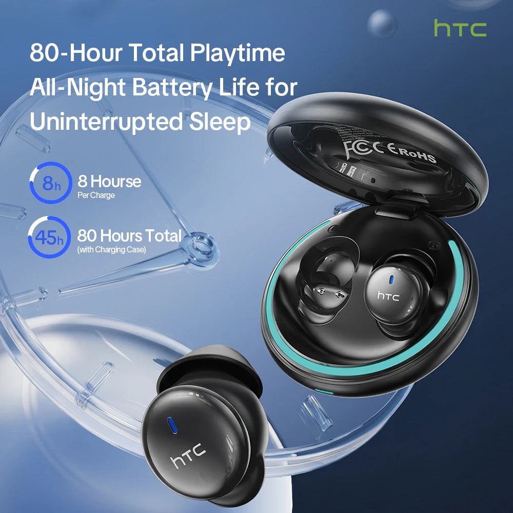 HTC NE92 Wireless Bluetooth 6.0 Sleep Earbuds In Ear Headphones Mini Invisible Earbuds 30H Playtime Comfortable Secure Fit Side Sleep Earphones HiFi Stereo Sound Noise Isolation for Sleeping Travel Office Relaxation Compatibl