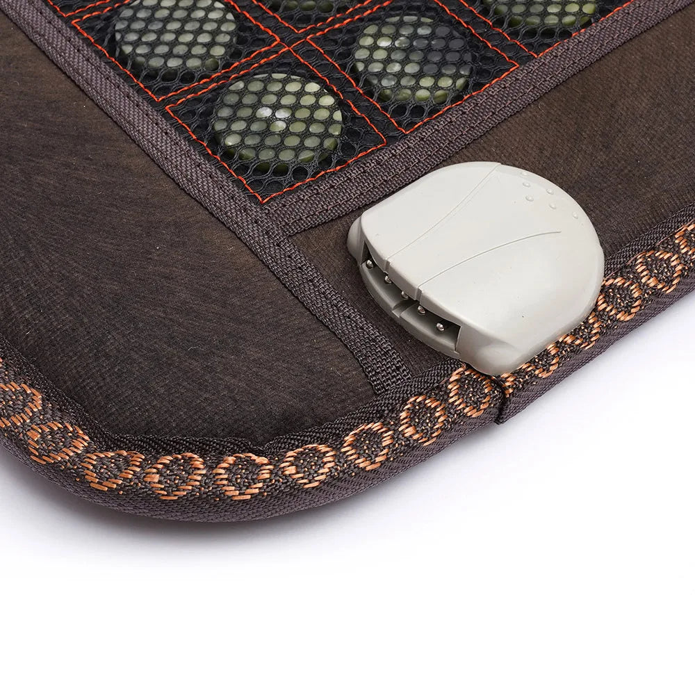 Far Infrared Heating Pad for Full Back, Natural Jade Tourmaline Stones Heating Mat, for Back Neck Shoulder Fast Pain Relief, Suitable for Home&Office