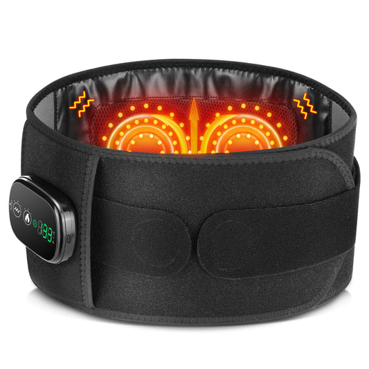 Electric Back Massager Heating Vibration Waist Support Device Lumbar Pad Waist Massage Strap for Muscle Relax Local Stock
