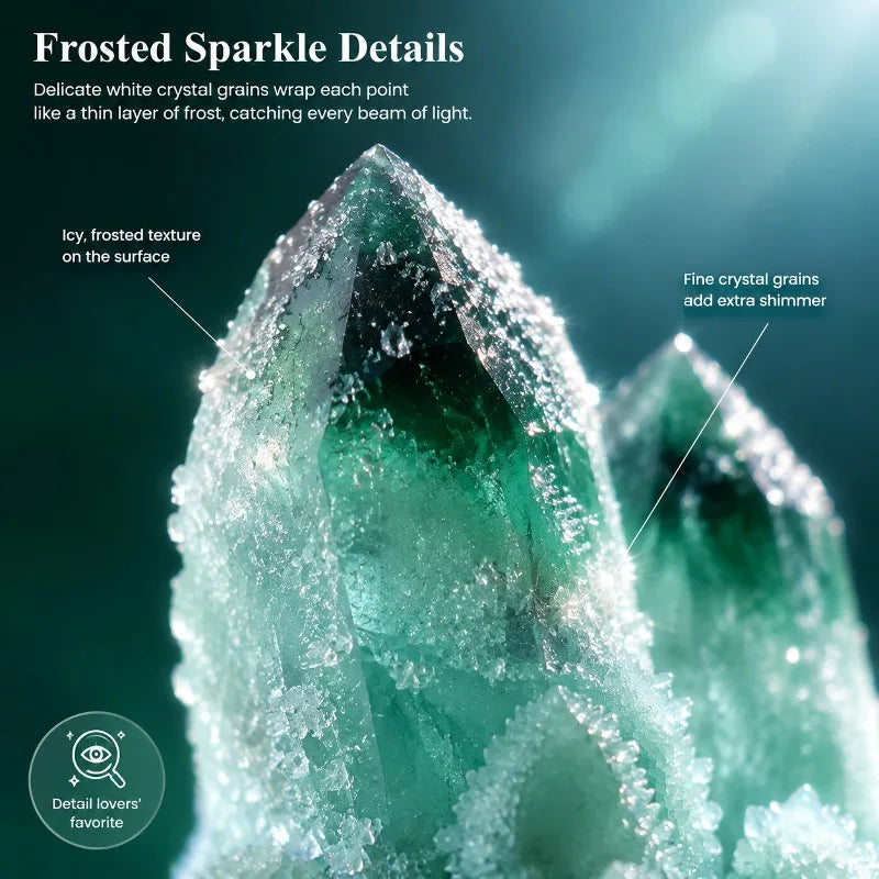 1 green quartz crystal cluster flower, random style, exquisite home decoration, DIY desktop design decoration, suitable for stunning green crystal clusters, is the best choice for housewarming, opening, and business gift givi