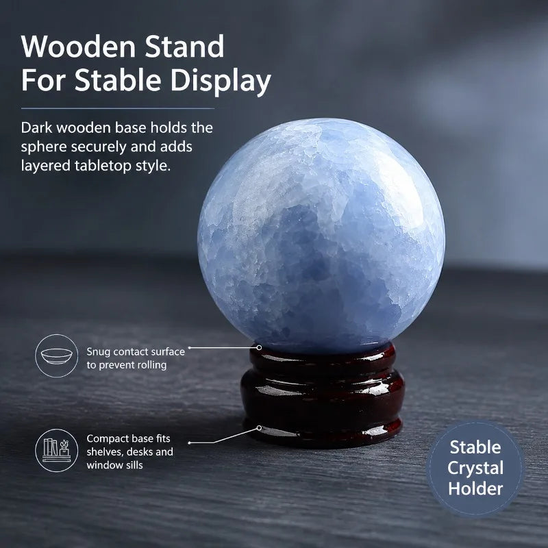 Blue crystal ball, mineral specimen, polished crystal ball, random style, suitable for home office living room decoration, is the perfect holiday gift for family, friends, and crystal enthusiasts