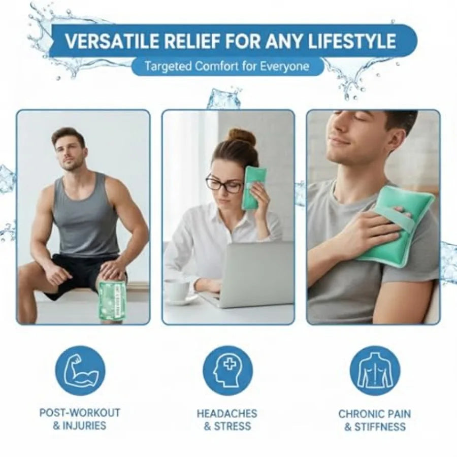 Gel Ice Pack Ice Bag with Strap-1 Pack Reusable Hot and Cold Pack Compress for Knee, Shoulder, Feet, Back, Ankle, Neck, Hip, El