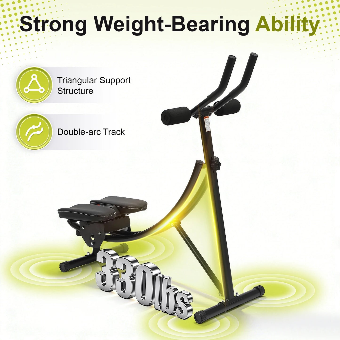 Ab Trainer Abdominal Multi-Functional Adjustable Workout Bench with LED Monitor 330lbs Capacity for Men, Women