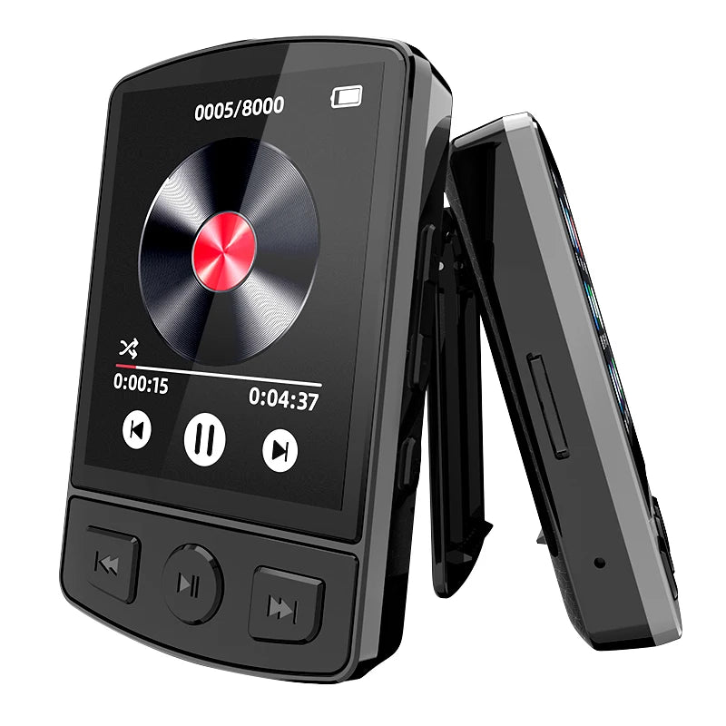 MP3 Player Portable Sport Clip Walkman Button Bluetooth-Compatible 5.2 Music Player 1.8inch Screen with FM Radio E-Book