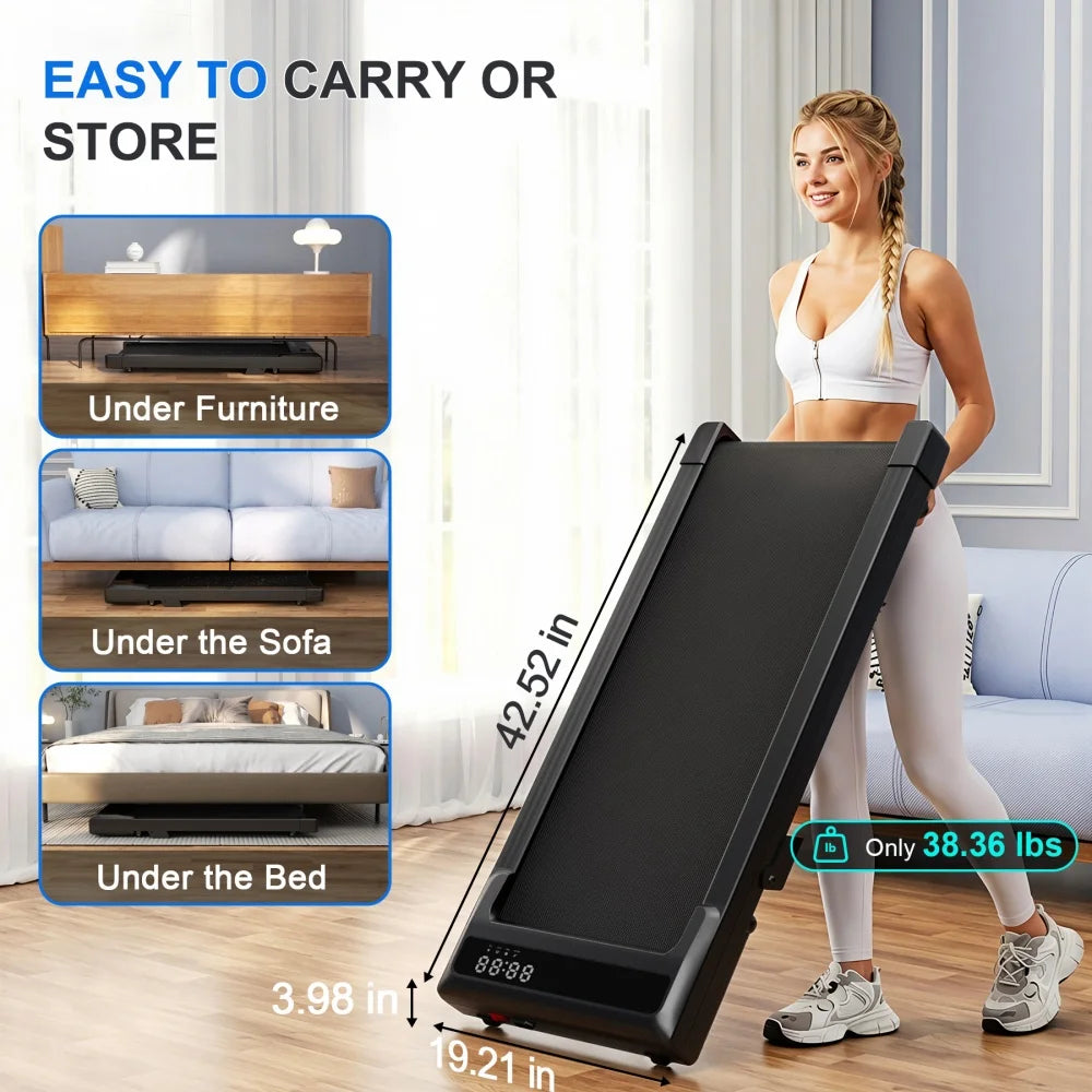 Foldable Treadmill 6% Incline 3.8mph/6kph Walking Pad for Home Treadmills LCD Screen 2.5HP Motor Exercise Machine Max 300lbs