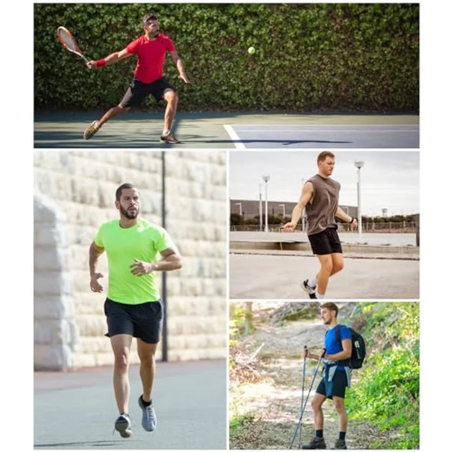 Kinglaman 4 Pack Mens 2 in 1 Running Workout Shorts with Liner, Gym Athletic Quick Dry Sport Shorts with Pockets