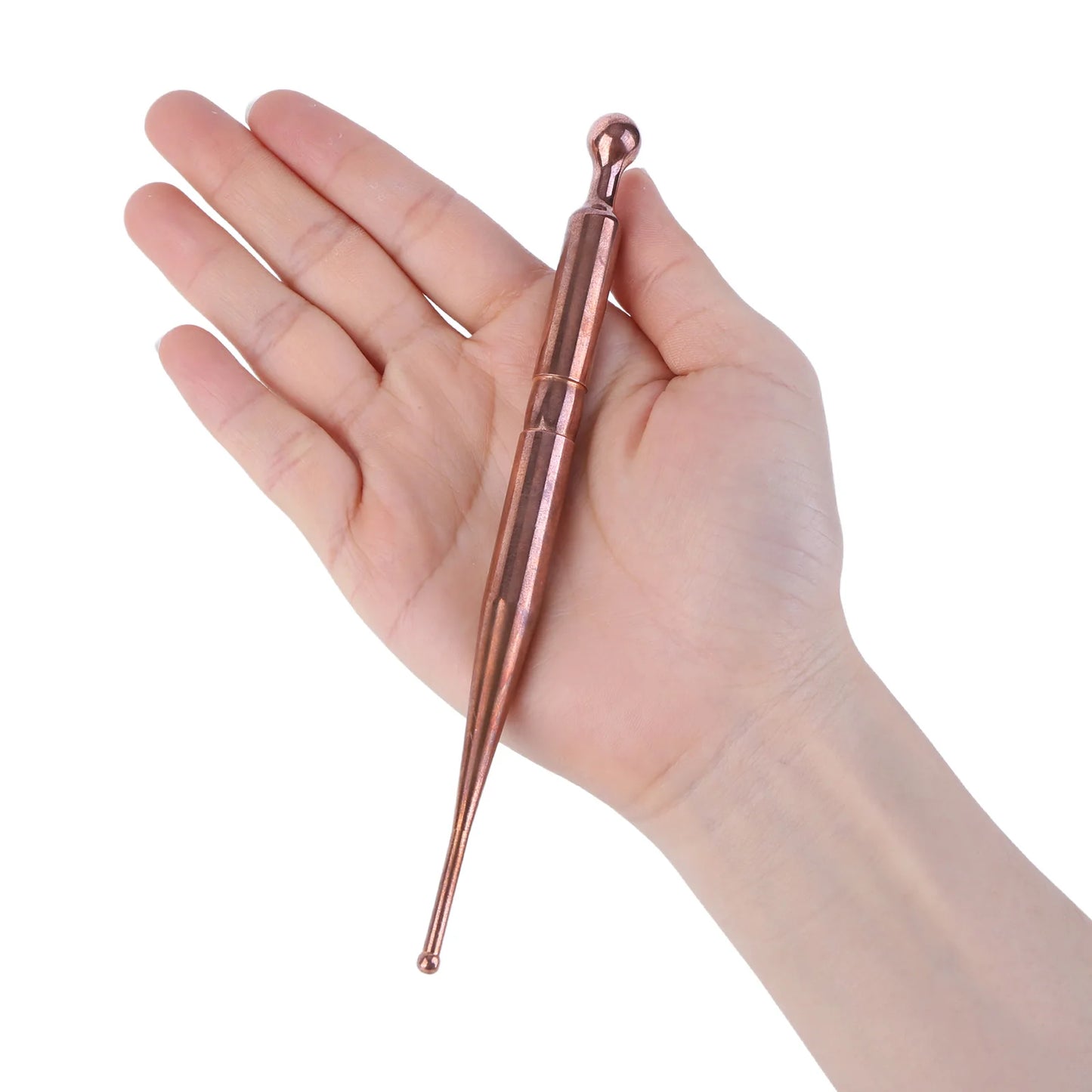 Pure Copper Massage Wand Lightweight Trigger Point Massage Acupressure Pen Dual Tip Tool for Nasal Hygiene Reflexology Wellness
