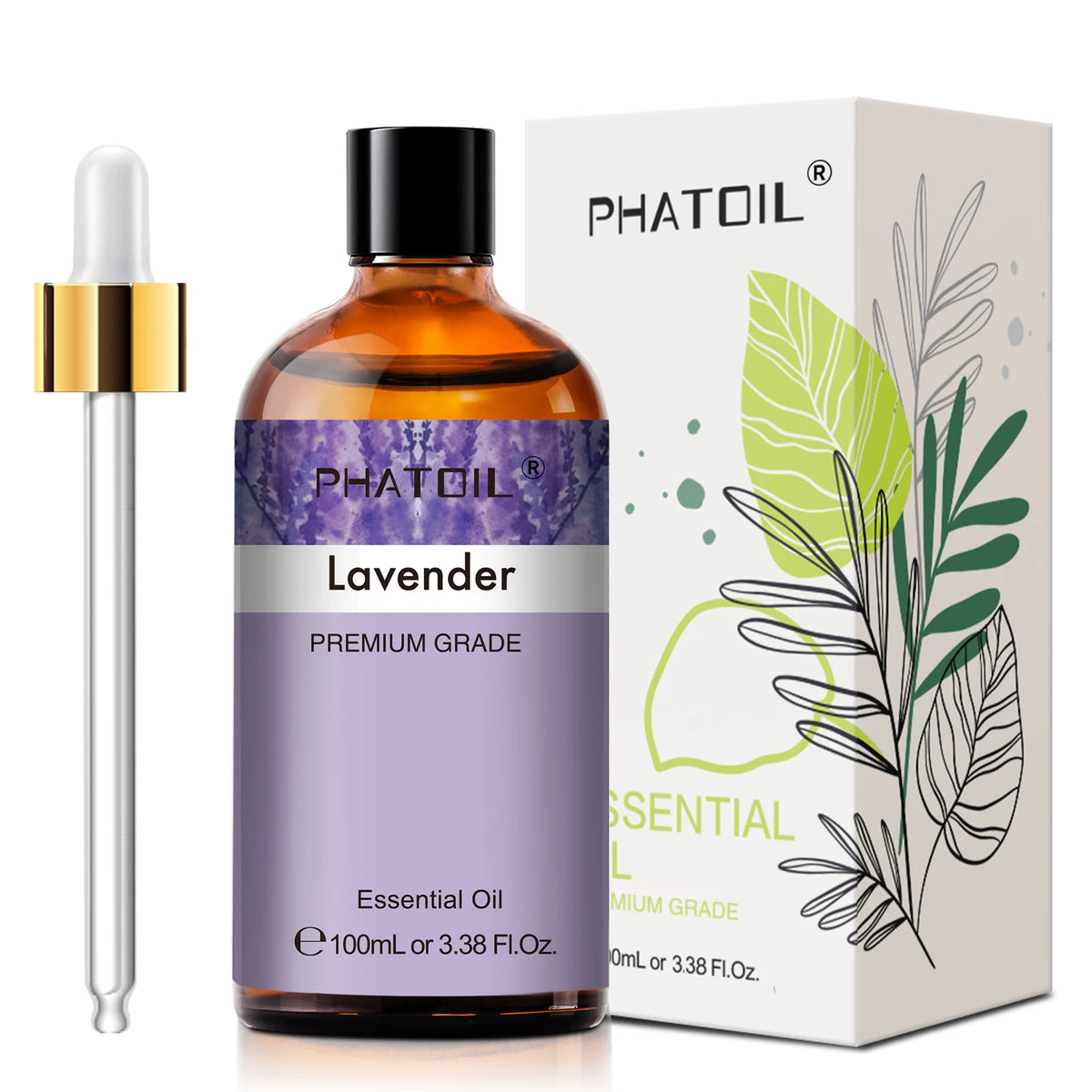PHATOIL 2PCS Pure Aromatherapy Essential Oils for Diffuser Humidifier Soap Candle Making 100ml Vanilla Lavender Sandalwood Lemon Cinnamon Aroma Essential Oil Set