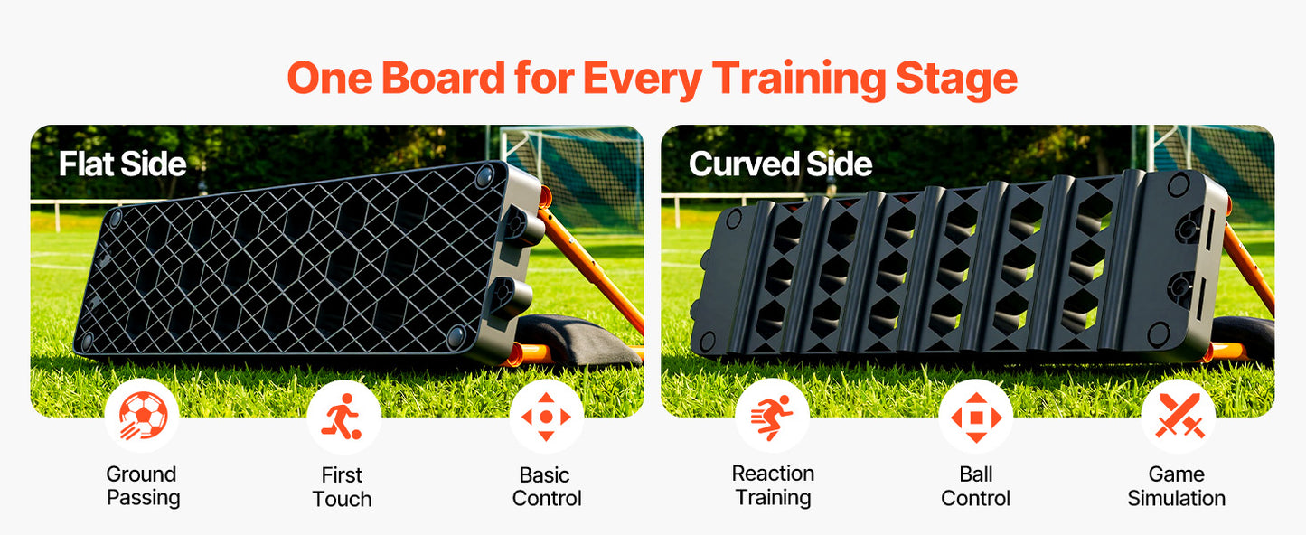 SucceBuy 37.4x9.8in Soccer Rebounder Board Dual Surface Sports Kick Back Trainer 3 Adjustable Angles for Passing Reaction Skills