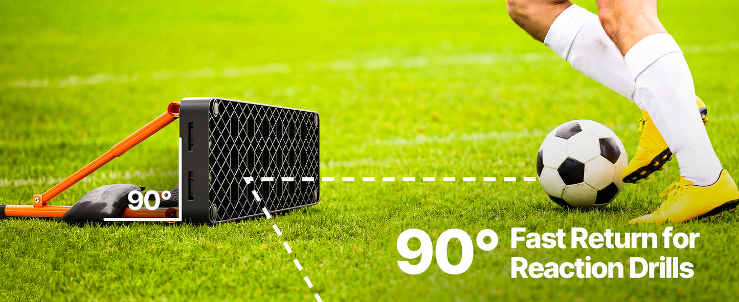 SucceBuy 37.4x9.8in Soccer Rebounder Board Dual Surface Sports Kick Back Trainer 3 Adjustable Angles for Passing Reaction Skills