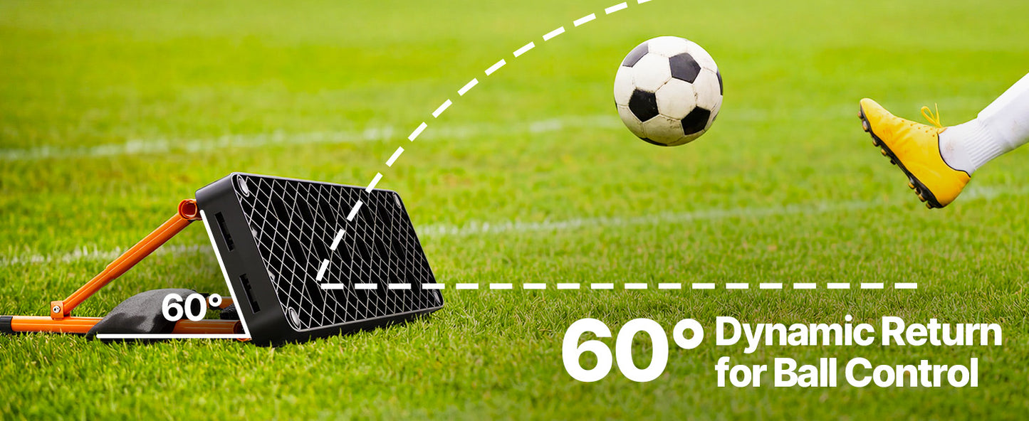 SucceBuy 37.4x9.8in Soccer Rebounder Board Dual Surface Sports Kick Back Trainer 3 Adjustable Angles for Passing Reaction Skills