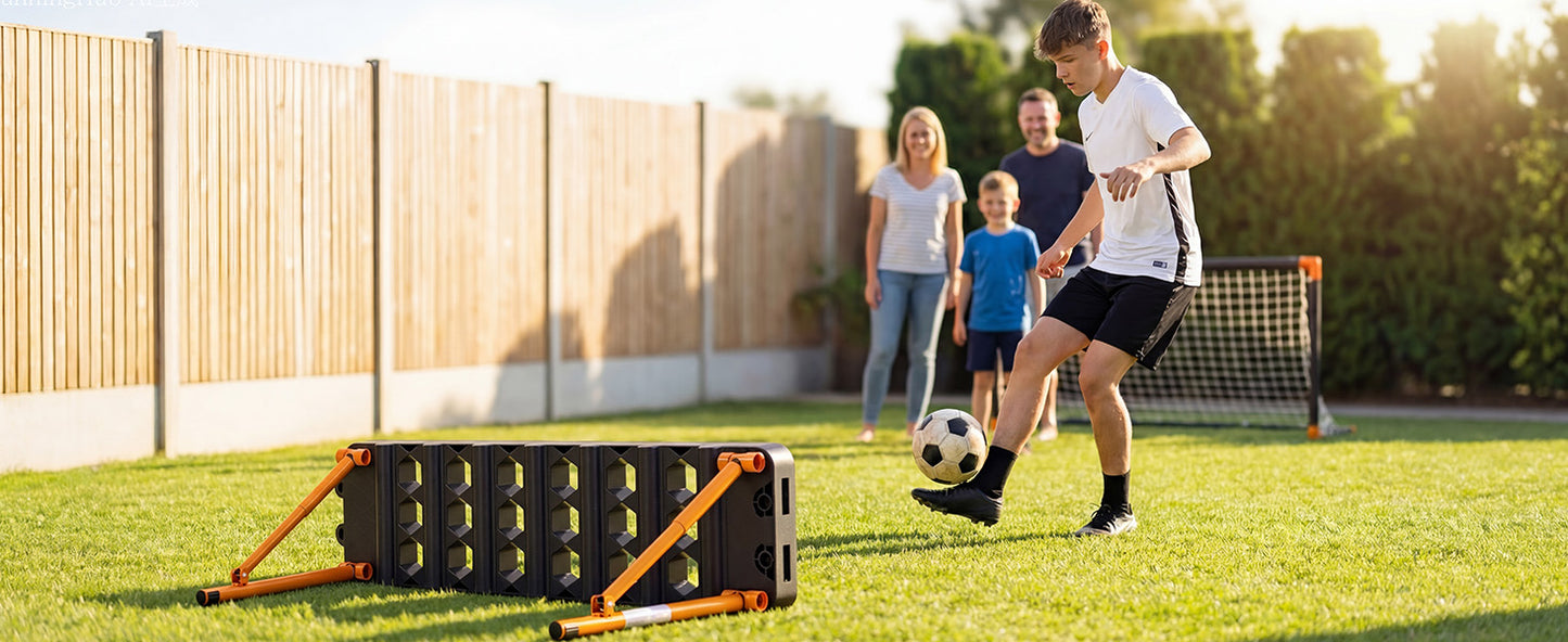 SucceBuy 37.4x9.8in Soccer Rebounder Board Dual Surface Sports Kick Back Trainer 3 Adjustable Angles for Passing Reaction Skills