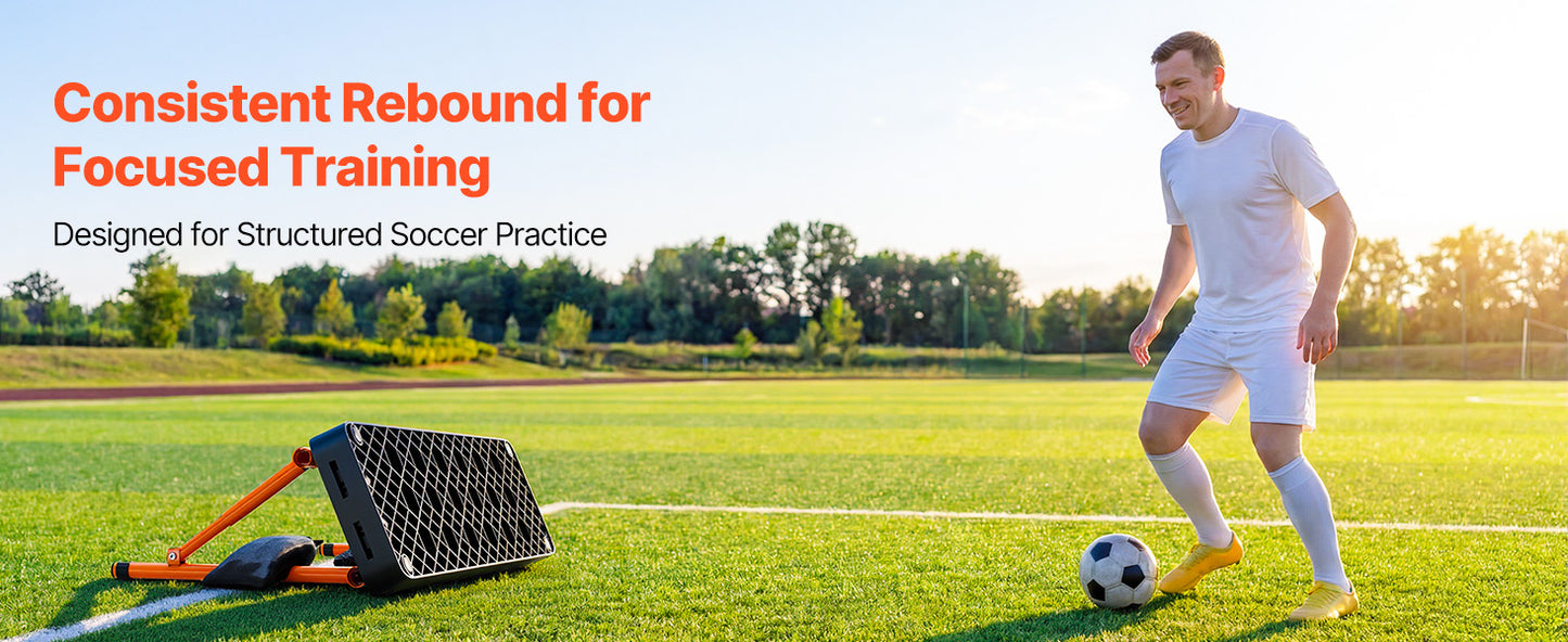 SucceBuy 37.4x9.8in Soccer Rebounder Board Dual Surface Sports Kick Back Trainer 3 Adjustable Angles for Passing Reaction Skills
