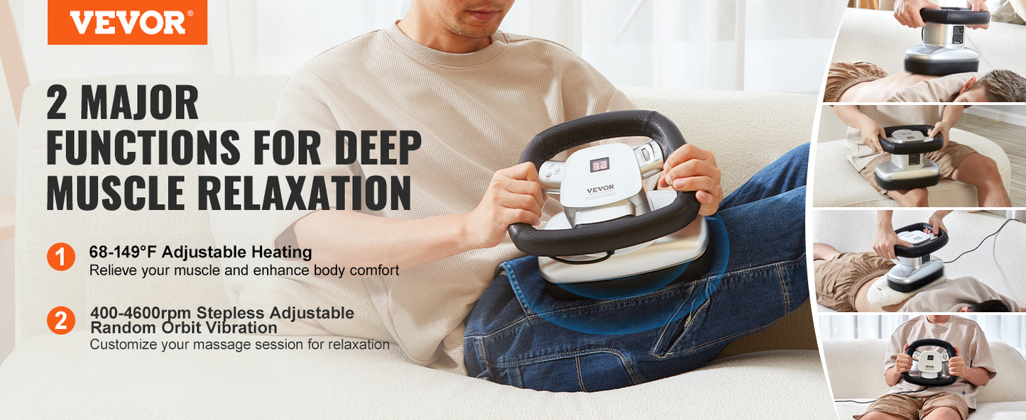 SucceBuy Chiropractic Massager Variable Speed Vibrating Therapy Handheld Body Massager for Muscle